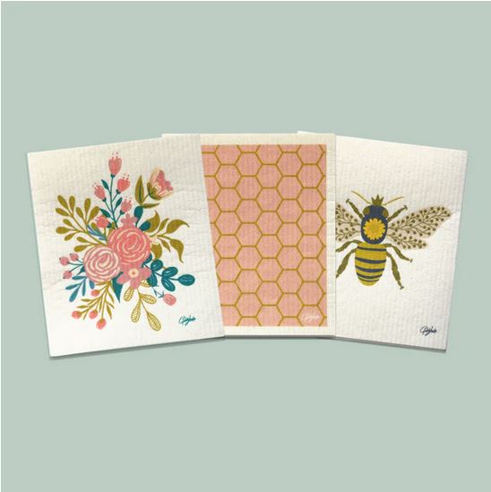 Swedish Dishcloths & Tea Towel Bundle — Yellow Bees — Steller Handcrafted  Goods