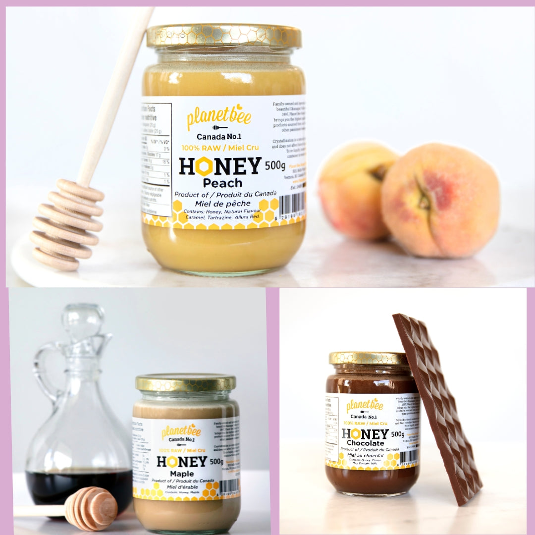 Bee Sweet Flavoured Honey Trio - Planet Bee Honey Farm